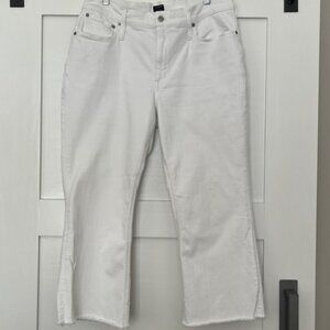 JCREW White Mid-Rise Flare Crop Jean